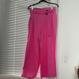 Pink Women's Belted Pants